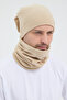 100% Micro Polar Fleece Extra Flexible and Soft Men's Beanie Neck Collar Set - 2