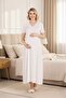 New Season Ecru Summer Short Sleeve Special Design Button Detailed Maternity Nightgown - 2