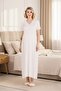 New Season Ecru Summer Short Sleeve Special Design Button Detailed Maternity Nightgown - 4