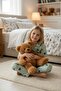 Girls' Pajama Set Green Color Heart Patterned Cotton Short Sleeves - 2
