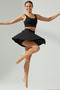 Black High-Waisted Tennis and Yoga Skirt - Mini Sports Skirt with Double Layer Stretch Shorts - 3