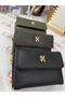Miknatis Kapakli Luxe Women's Wallet with Gold Clasp - 5