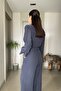 Waist-Tied Soft Textured Belted Padded Jacket and Trousers Set - 7