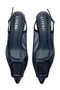 Sereny Women's Navy Blue Mesh Detailed Buckle Slingback Pointed Toe 6 cm Thin Heeled Shoes - 3