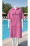 Women's Pink Hooded Pool & Beach Poncho – Women's Oversized Towel Dress - 3