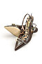 Women's Brown High Heel Stiletto with Accessories Leopard New Season Semi-Shiny K806 - 6