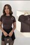 NEW SEASON Women's Buckled Bust-Detail Sandy Short Sleeve Blouse 0074