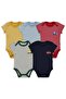 Car Printed and Striped 5-Piece 0-36 Months Snap Fastener Diaper - Red 1-3 Months