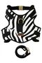 Zebra Dog Harness Set Anti-Pull/Breathable Fabric/Walking Strap Included - 2