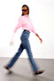 Blue Belted Lycra Straight Cut Jean 1001