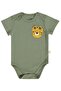 3-Piece Pocket Fox Animal Printed Short Sleeve 0-36 Months Snap Fastener Bodysuit - Orange - 4