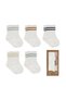 5-Piece Combed Cotton Non-Slip Circle Socks 10122 Ecru - 2