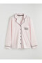Ecru Shirt Collar Embroidered Women's Pajama Set - 5
