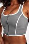 Front Zipper Contrast Ribbed Crop Tank Top – Stretchy Fabric, Modern and Trendy Design - 8
