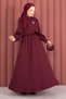 Bolerolu Gold Buttoned Dress Set Burgundy