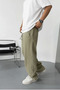 Men's Extra Loose Baggy Elastic Waist Premium Fabric Gabardine Trousers - 3