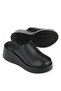 , Women's Genuine Leather Padded Slippers 1611047Z1712 Black - 4