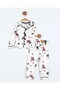 Boy's Printed 2-3-4-5-6 Years Old Double-Breasted Collar 100% Cotton Nightgown Pajama Set - 3