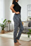 Women's Thin Tencel Velvet Pipe Leg Comfortable Cut Plaid Pajama Bottoms - 3