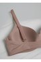Women's White Seamless Gathering Bra - Non-Marking Laser Cut Seamless Bra Powder - 7