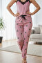 Women's Thin Tencel Velvet Pipe Leg Comfortable Cut Plaid Pajama Bottoms - 2