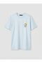 Blue Crew Neck Spongebob Printed Women's T-Shirt (S6)