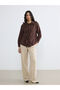 New season from gulis gi̇yi̇m brown tied collar ruffled oversize blouse - 4