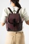 Genuine Leather Striped Vintage Women's Backpack Medium Size