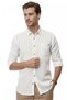 Coffee Comfortable Fit Striped Men's Shirt – Pocketed, Wooden Buttoned, Natural Textured, New Season 2602623