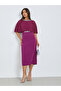 Women Embellished Cape Sleeve Sheath Midi Dress - 3