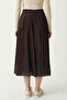 Summer Flared Midi Woven Skirt Lcr0110 Brown - 4