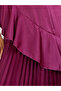 Burgundy Balloon Sleeves Pleated Maxi Dress - 4