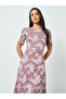 Lilac Floral Print A-Line Maxi Dress - 3