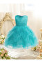 Girls Blue Sleeveless Ruffled Hem Dress - 2