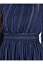 Women Blue Striped Balloon Sleeves A-Line Maxi Dress - 4