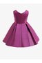Girls Pink Sleeveless Dress with Bow Detail - 3
