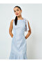 Light Blue Lace Sleeveless Mermaid Maxi Dress - 2