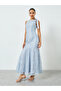 Light Blue Lace Sleeveless Mermaid Maxi Dress - 3