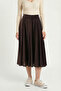 Summer Flared Midi Woven Skirt Lcr0110 Brown - 3