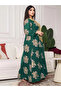 Women Green Embroidered A-Line Jalabiya - 2