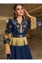 Women's Embroidery Detail Rhinestone Embellished Jalabiya - 2