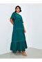Women Teal Embellished Tiered Maxi Dress - 4