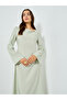 Green Asymmetric Neck Long Sleeve Maxi Dress - 2