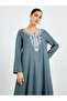 Green Embroidered A-Line Jalabiya - 2