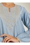 Light Blue Embroidered A-Line Jalabiya - 4