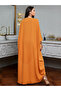 Women's Embroidery Detail Rhinestone Embellished Golden Trim Long Sleeve Jalabiya - 4