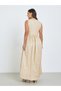 Women Beige Floral Print Sleeveless A-Line Maxi Dress - 5