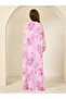 Girls Lilac Printed Abaya with Inner Dress - 4