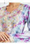 Purple Floral Print Embroidered Jalabiya - 4