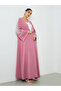 Light Pink Embroidered Sleeve A-Line Abaya - 3